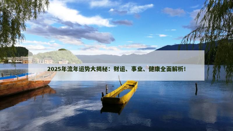 2025年流年运势大揭秘:财运、事业、健康全面解析!