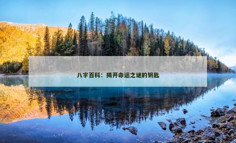 八字百科:揭开命运之谜的钥匙