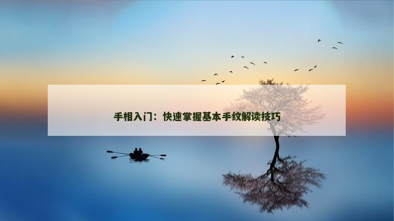 手相入门:快速掌握基本手纹解读技巧