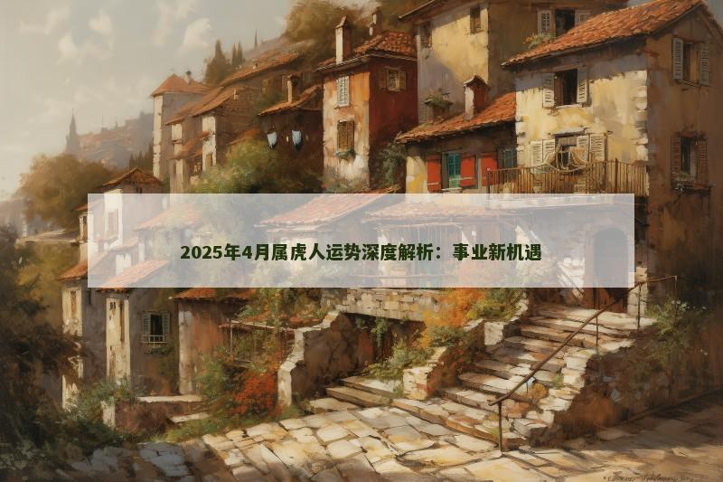 2025年4月属虎人运势深度解析:事业新机遇
