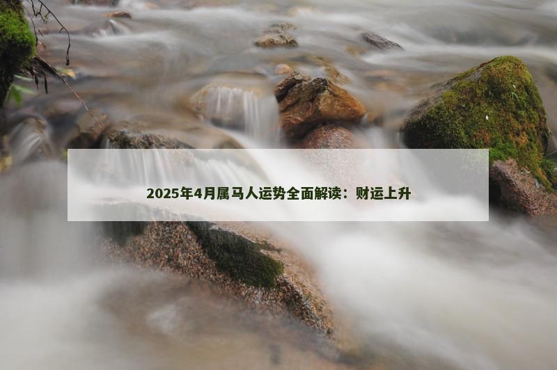 2025年4月属马人运势全面解读:财运上升