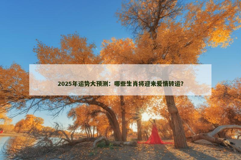 2025年运势大预测:哪些生肖将迎来爱情转运?