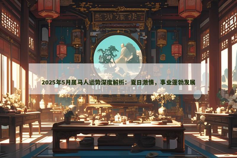 2025年5月属马人运势深度解析:夏日激情,事业蓬勃发展