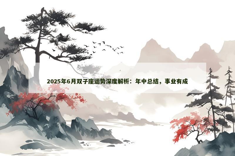 2025年6月双子座运势深度解析:年中总结,事业有成