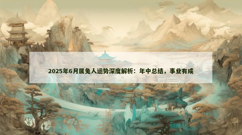 2025年6月属兔人运势深度解析:年中总结,事业有成