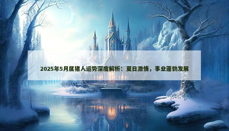 2025年5月属猪人运势深度解析:夏日激情,事业蓬勃发展