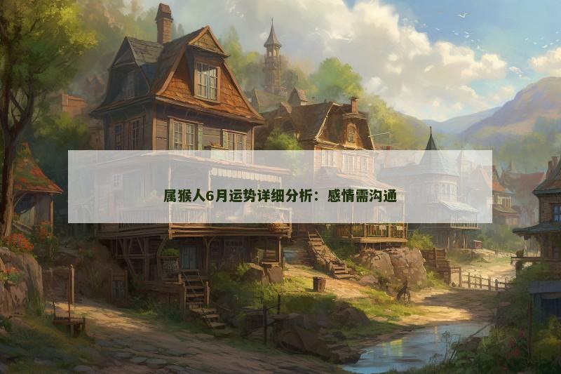 属猴人6月运势详细分析:感情需沟通