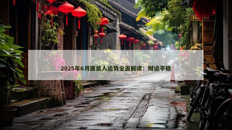 2025年6月属鼠人运势全面解读:财运平稳