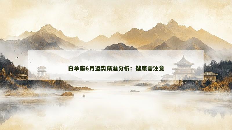 白羊座6月运势精准分析:健康需注意