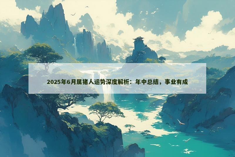 2025年6月属猪人运势深度解析:年中总结,事业有成