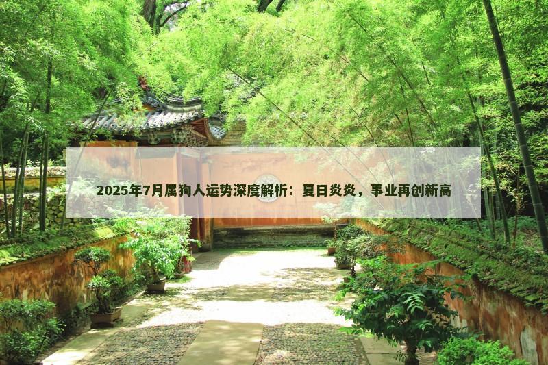 2025年7月属狗人运势深度解析:夏日炎炎,事业再创新高
