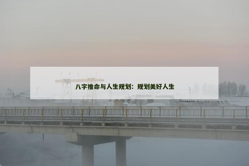 八字推命与人生规划:规划美好人生