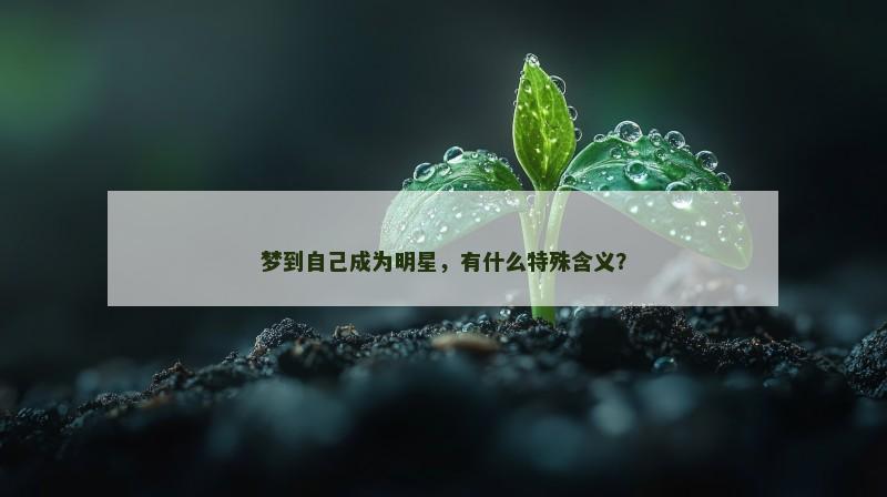 梦到自己成为明星,有什么特殊含义?