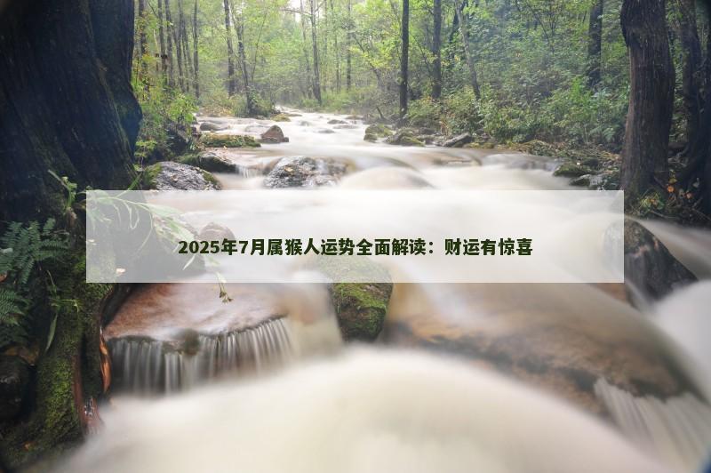 2025年7月属猴人运势全面解读:财运有惊喜