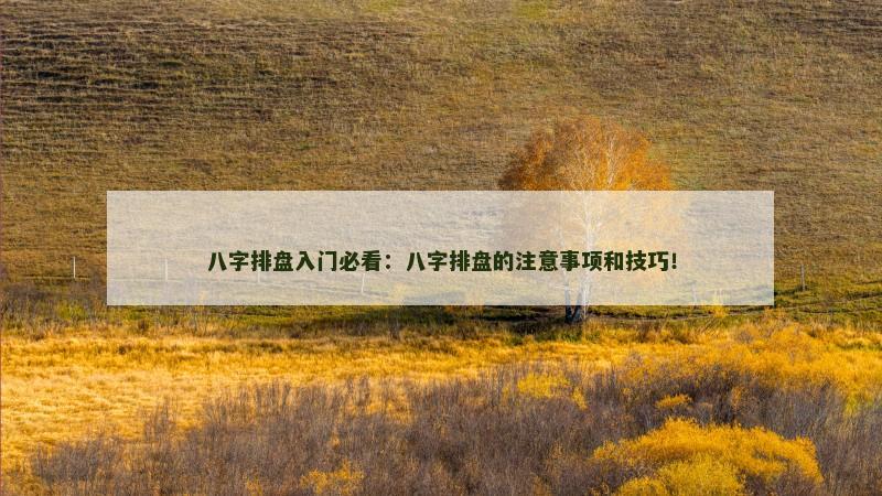 八字排盘入门必看:八字排盘的注意事项和技巧!