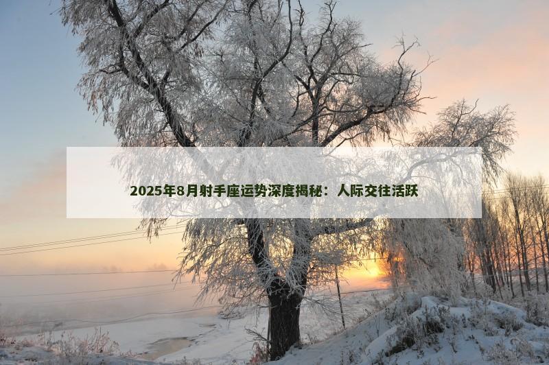 2025年8月射手座运势深度揭秘:人际交往活跃