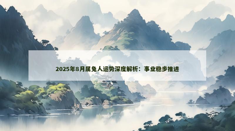 2025年8月属兔人运势深度解析:事业稳步推进
