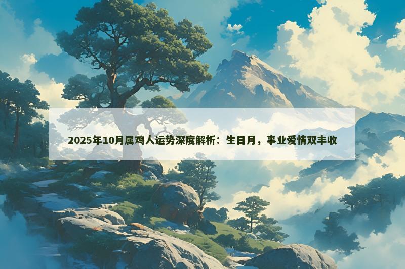 2025年10月属鸡人运势深度解析:生日月,事业爱情双丰收