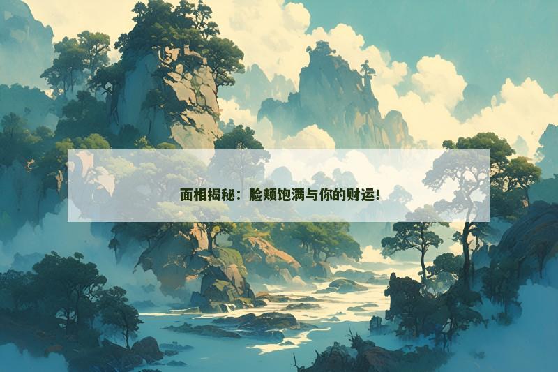 面相揭秘:脸颊饱满与你的财运!