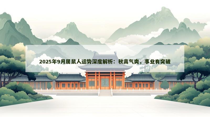 2025年9月属鼠人运势深度解析:秋高气爽,事业有突破