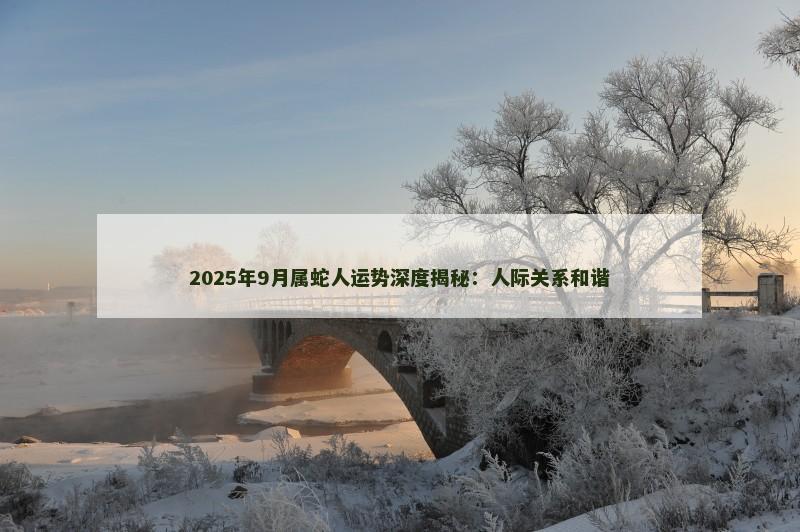 2025年9月属蛇人运势深度揭秘:人际关系和谐