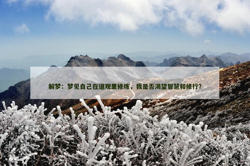 解梦:梦见自己在道观里修炼,我是否渴望智慧和修行?