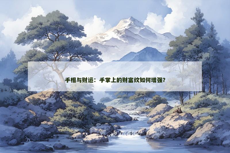 手相与财运:手掌上的财富纹如何增强?