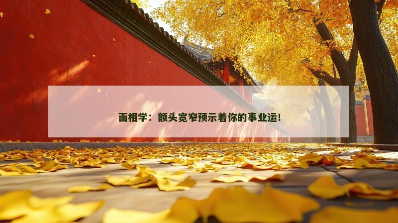 面相学:额头宽窄预示着你的事业运!