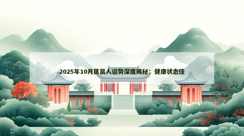 2025年10月属鼠人运势深度揭秘:健康状态佳