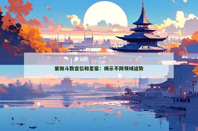 紫微斗数宫位和星宿:揭示不同领域运势