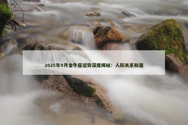 2025年9月金牛座运势深度揭秘:人际关系和谐