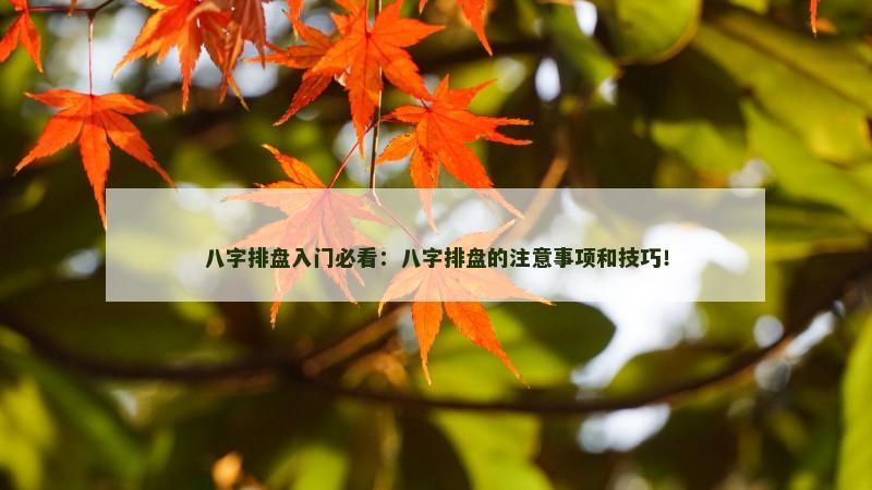 八字排盘入门必看:八字排盘的注意事项和技巧!