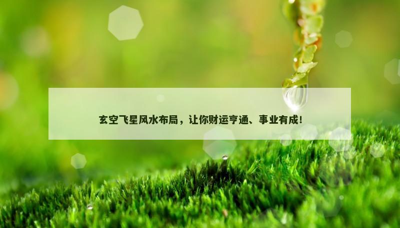 玄空飞星风水布局,让你财运亨通、事业有成!