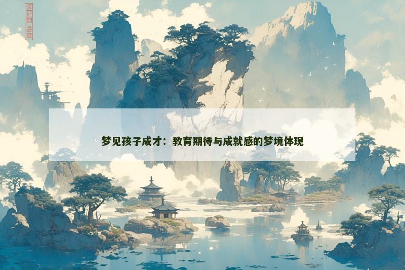 梦见孩子成才:教育期待与成就感的梦境体现