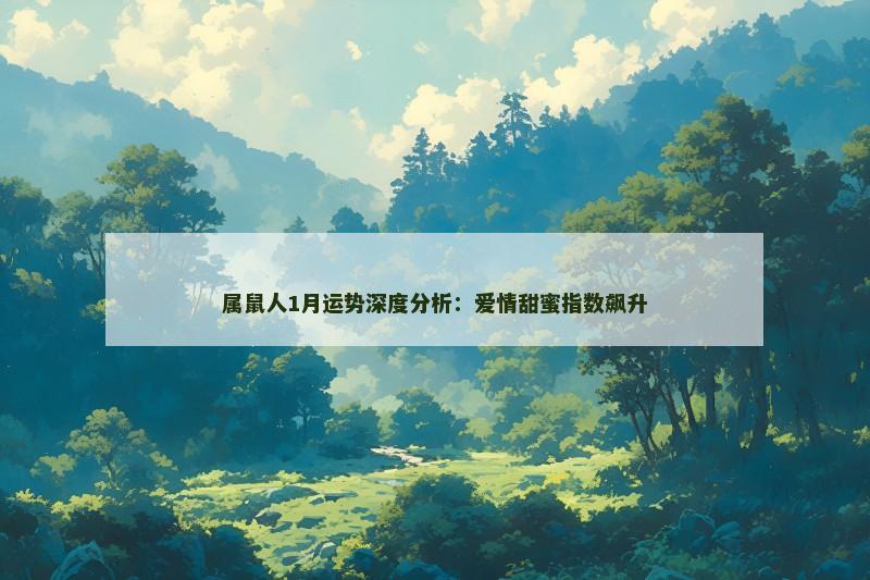 属鼠人1月运势深度分析:爱情甜蜜指数飙升