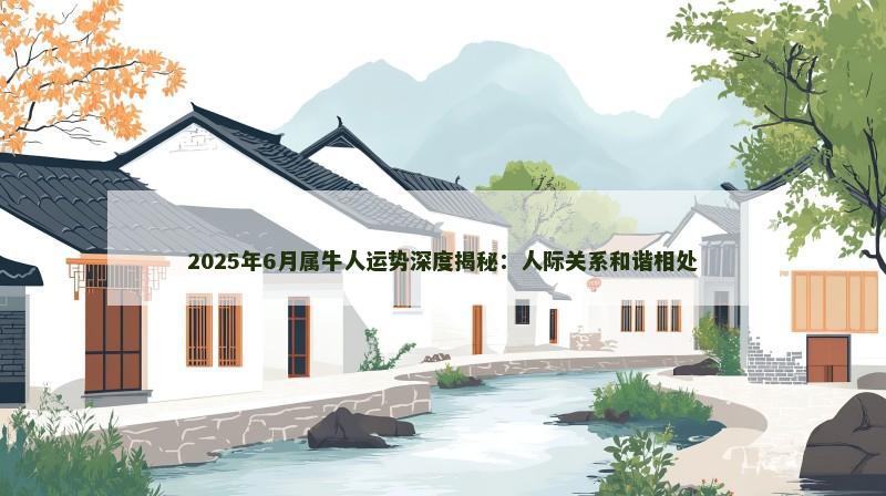 2025年6月属牛人运势深度揭秘:人际关系和谐相处