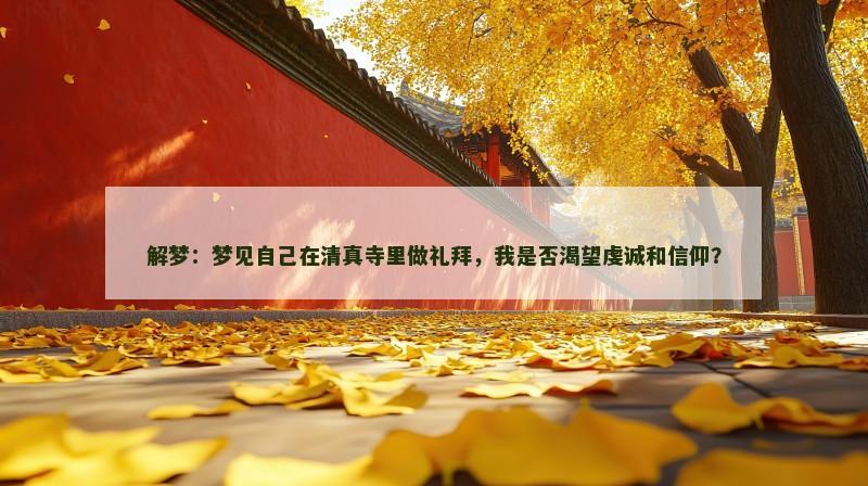 解梦:梦见自己在清真寺里做礼拜,我是否渴望虔诚和信仰?