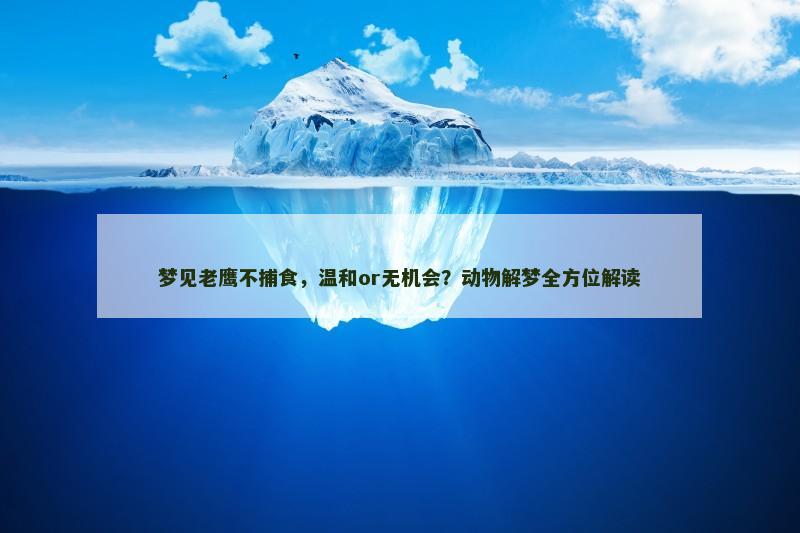 梦见老鹰不捕食,温和or无机会?动物解梦全方位解读