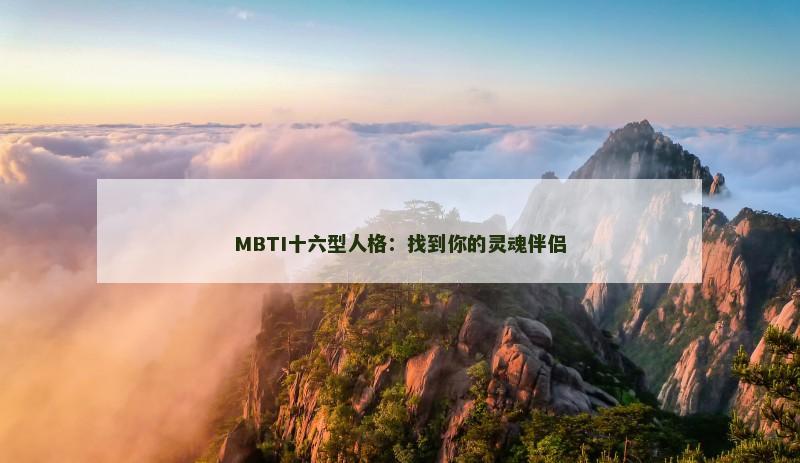MBTI十六型人格:找到你的灵魂伴侣 MBTI十六型人格:找到你的灵魂伴侣