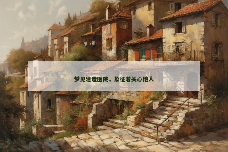梦见建造医院,象征着关心他人