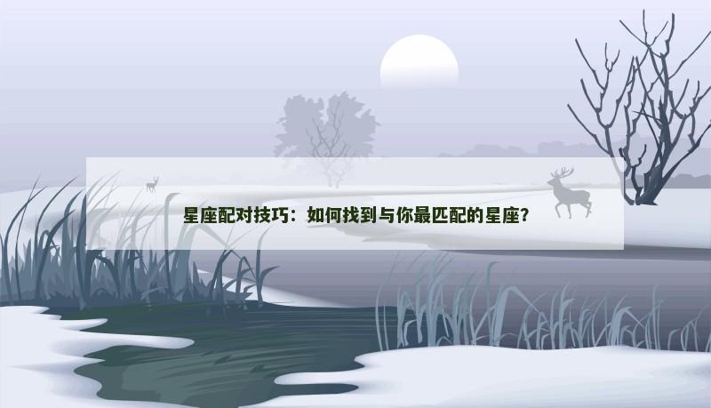 星座配对技巧：如何找到与你最匹配的星座？