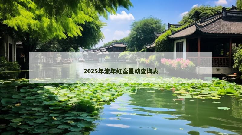 2025年流年红鸾星动查询表