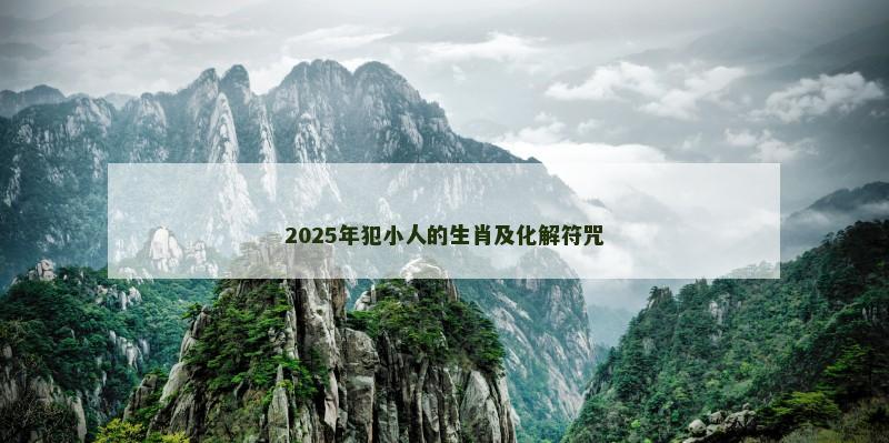 2025年犯小人的生肖及化解符咒
