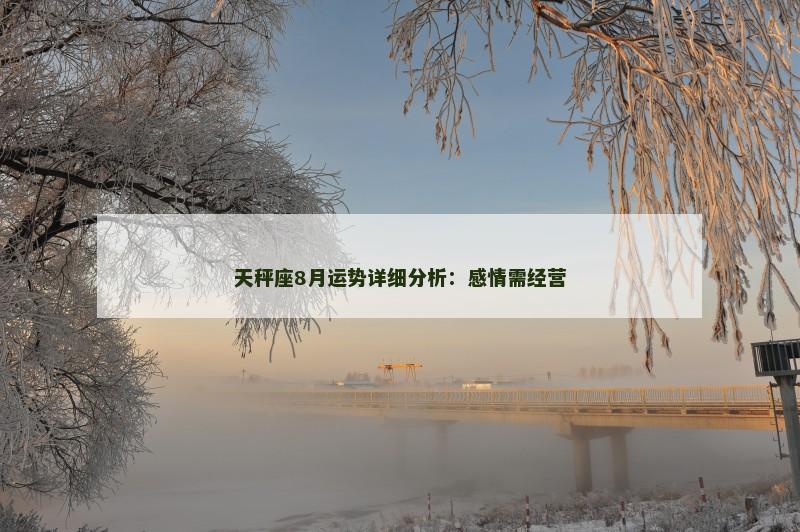 天秤座8月运势详细分析：感情需经营