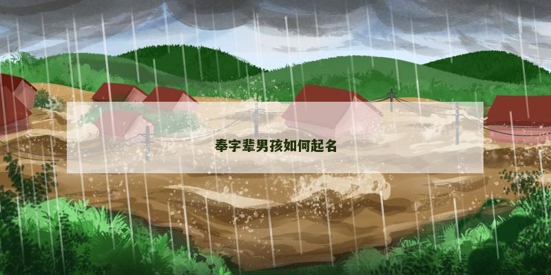 奉字辈男孩如何起名