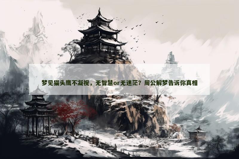 梦见猫头鹰不凝视，无智慧or无迷茫？周公解梦告诉你真相