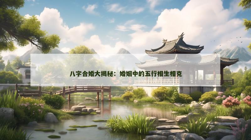 八字合婚大揭秘：婚姻中的五行相生相克