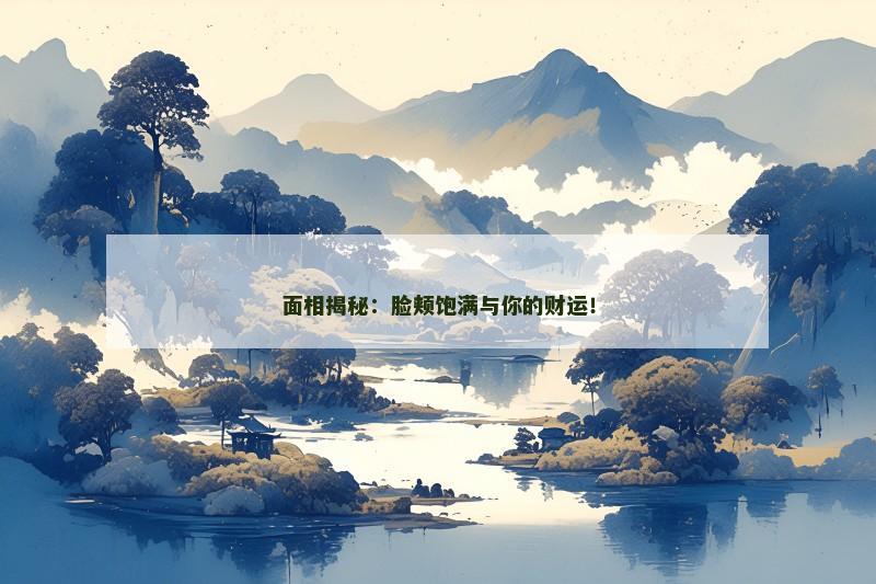 面相揭秘：脸颊饱满与你的财运！