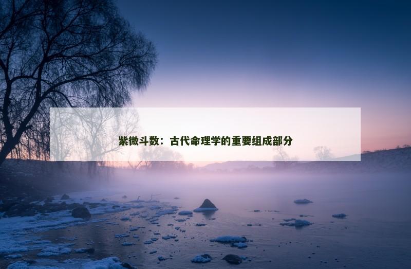 紫微斗数：古代命理学的重要组成部分