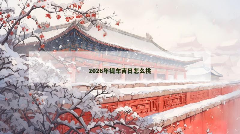 2026年提车吉日怎么挑